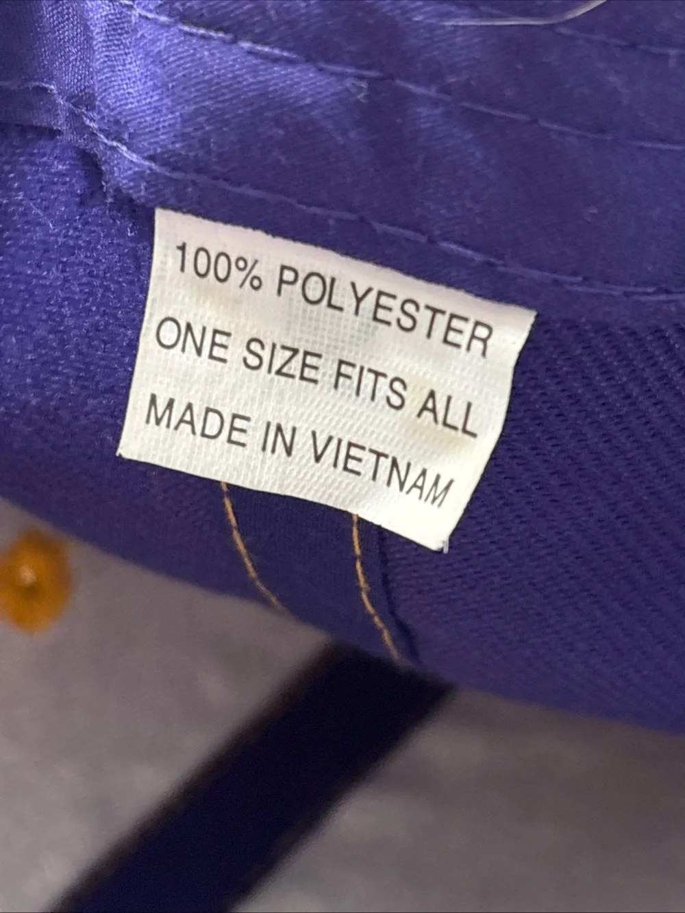 LA Los Angeles Embroidery Logo Mens Purple Yellow Ajustable Cap 100% Polyester